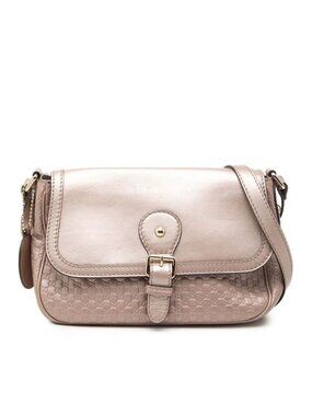 Gucci Micro Guccissima Ski GG Logo Crossbody Shoulder Bag Pink Leather